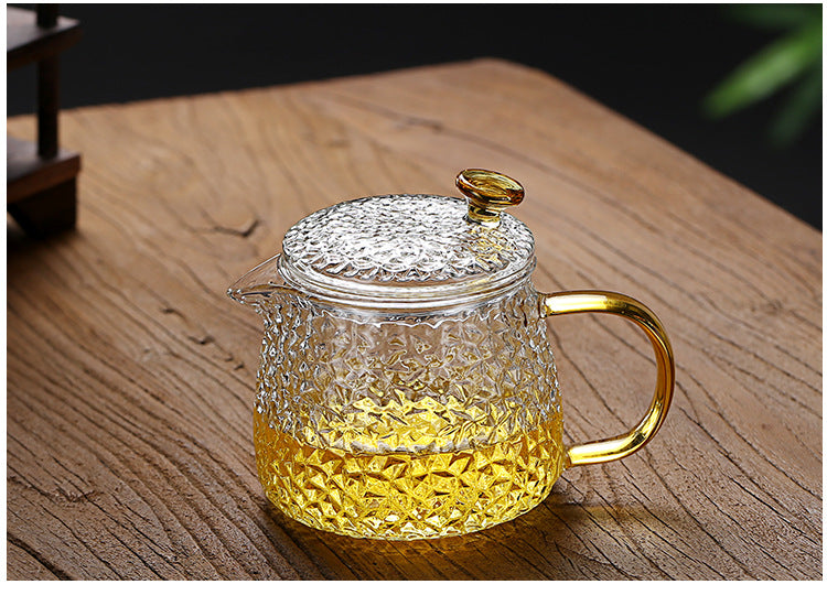 Retro Hammered Glass Teapot Set