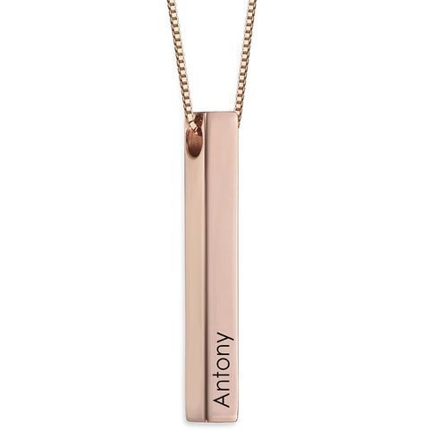 Sterling Silver Couple Name Silver Bar Necklace