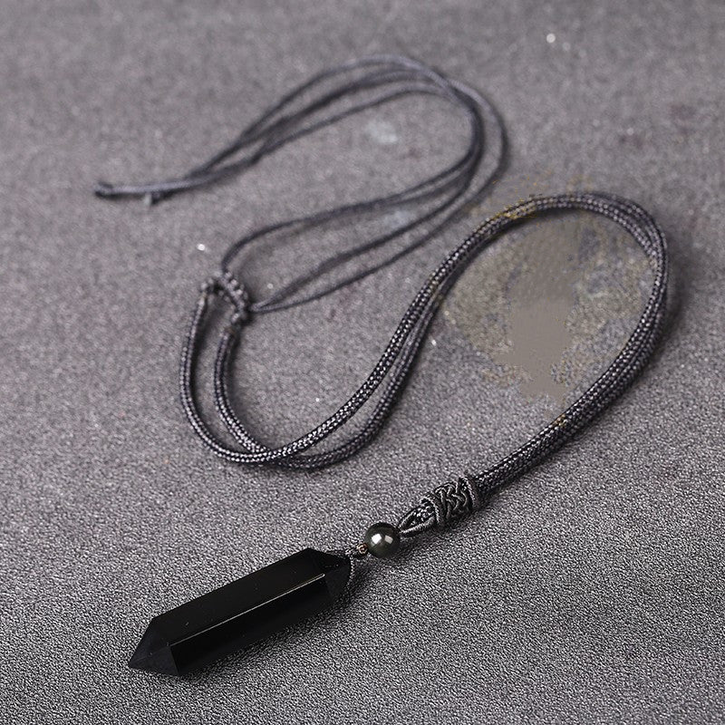 Natural Obsidian Hexagonal Pendant Originality
