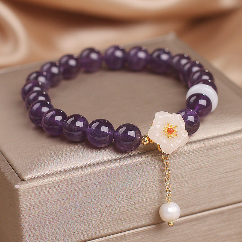 Ethnic Style Natural Garnet Crystal Bracelet