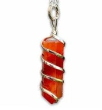 Natural Stone Hexagonal Column Diamond Pendant