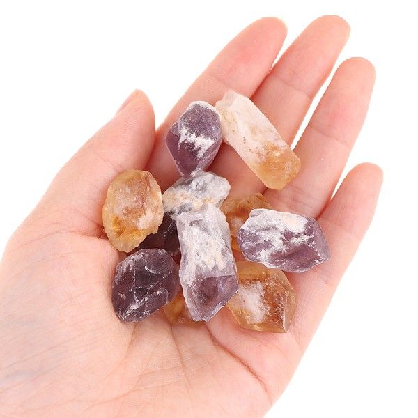 5PC Natural Amethyst Quartz Cluster Crystal Wand Point Raw