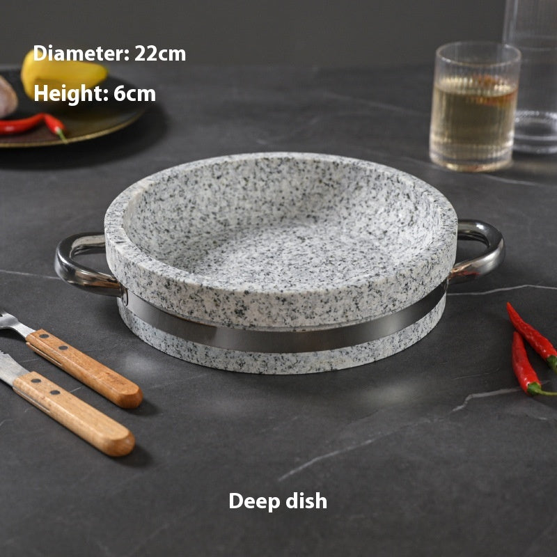 Natural Noodle Stone Pot Stone Bowl Tray
