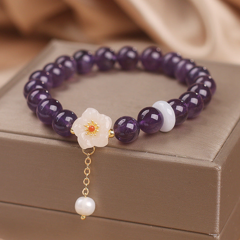 Ethnic Style Natural Garnet Crystal Bracelet