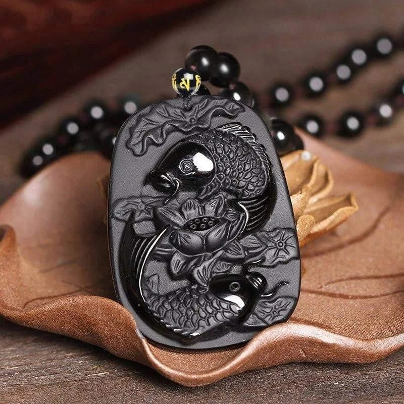 Obsidian Pisces Lotus Sweater Chain