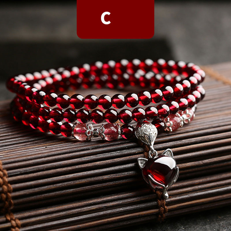 Wine red women's Garnet Bracelet