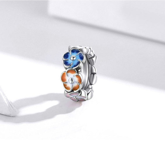 s925 sterling silver hydrangea beaded