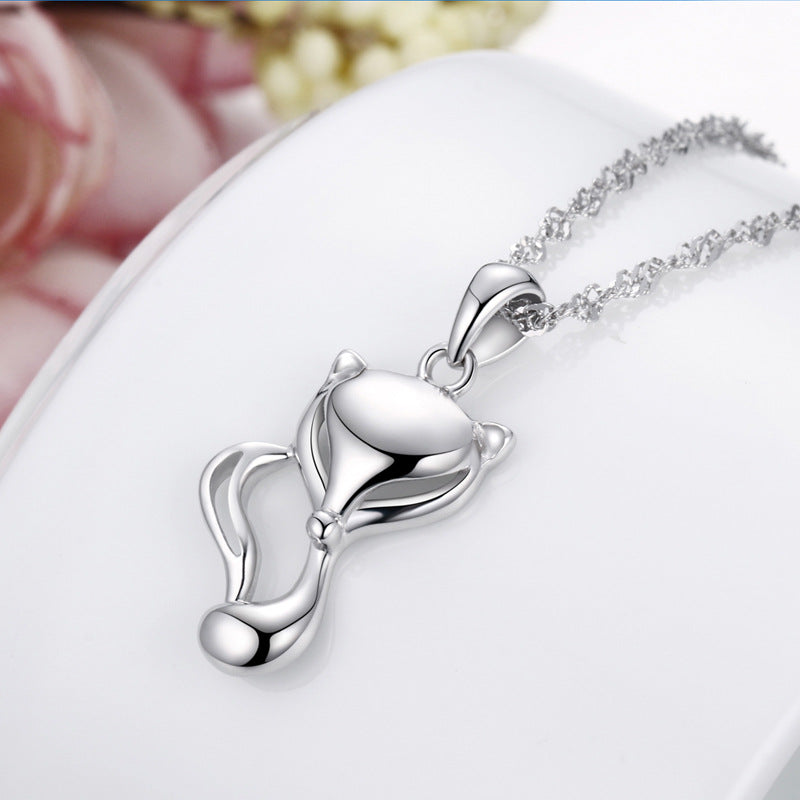 Sterling silver fox pendant
