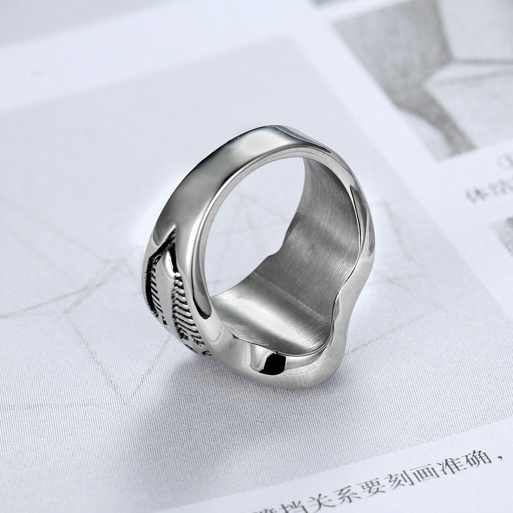 Templars Cross Ring Titanium Steel Ring Smear Effect Stainless Steel Ring