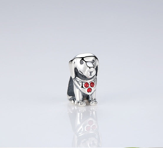 Puppy sterling silver bracelet beads
