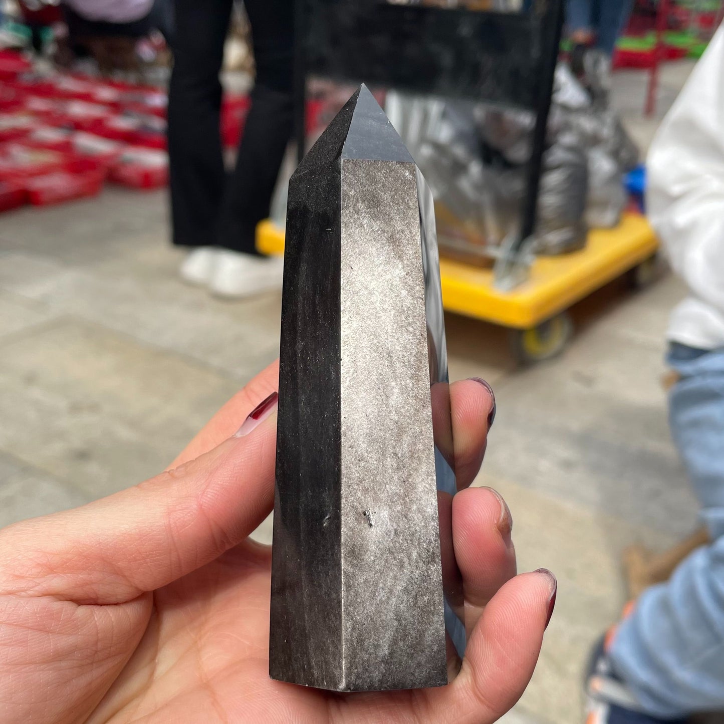 Natural Obsidian Hexagonal Pendant Stone