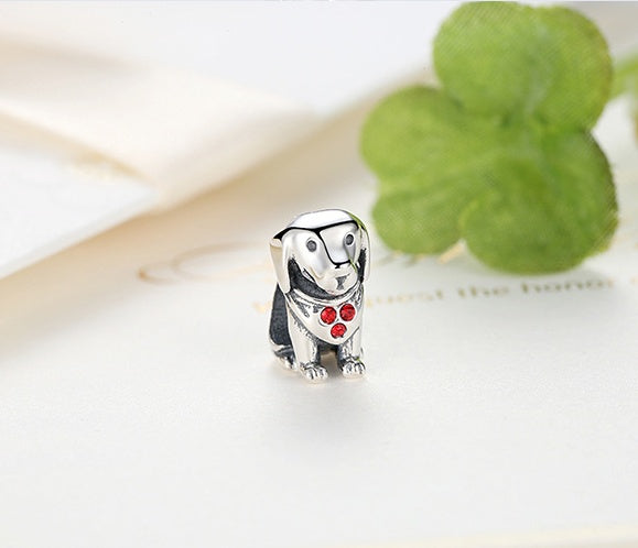 Puppy sterling silver bracelet beads