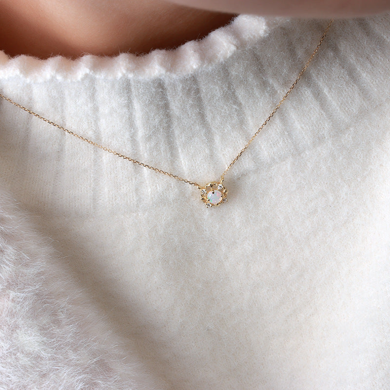 Natural Opal Sterling Silver Chain