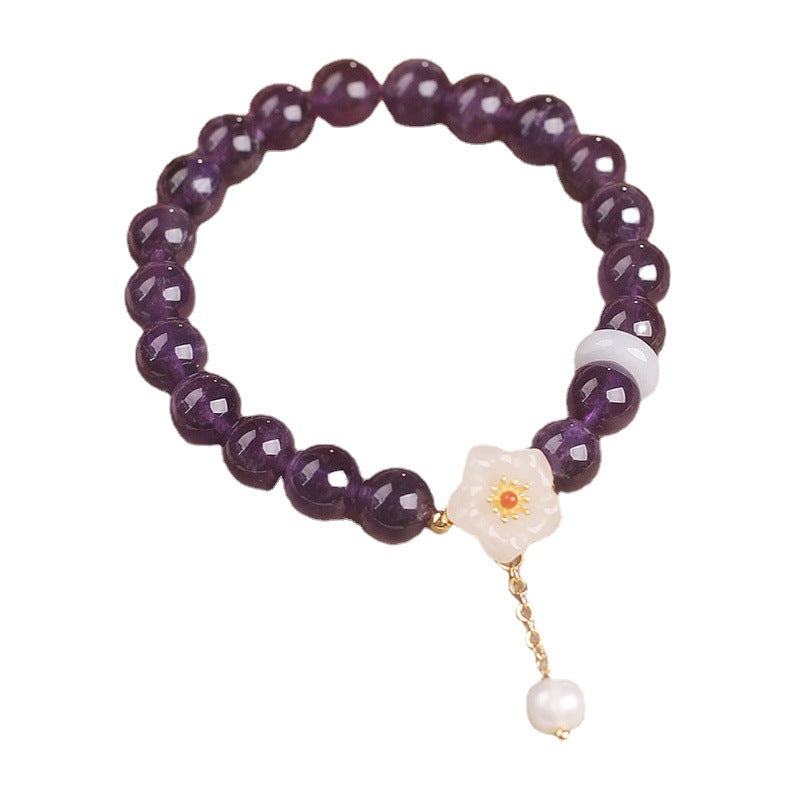 Ethnic Style Natural Garnet Crystal Bracelet