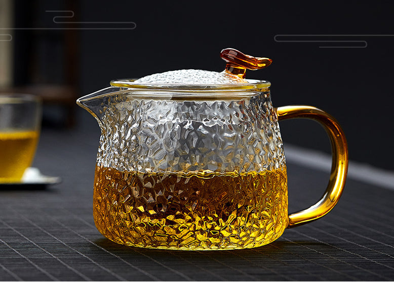 Retro Hammered Glass Teapot Set