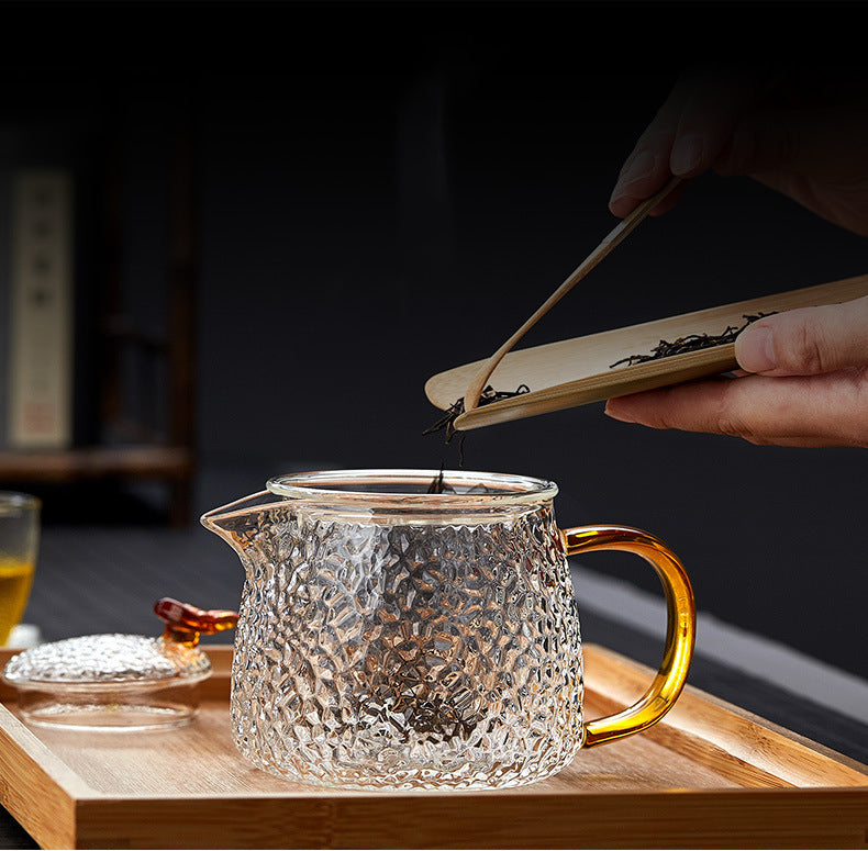 Retro Hammered Glass Teapot Set