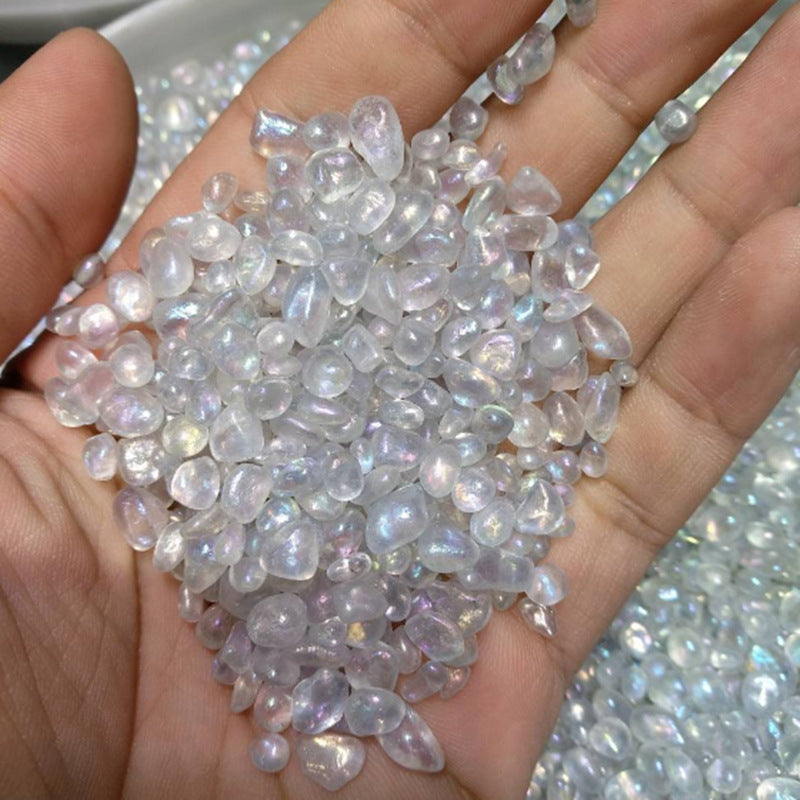 Electroplating Moonstone Crushed Stone Crystal Rough Stone Bonsai Stone Home Decoration