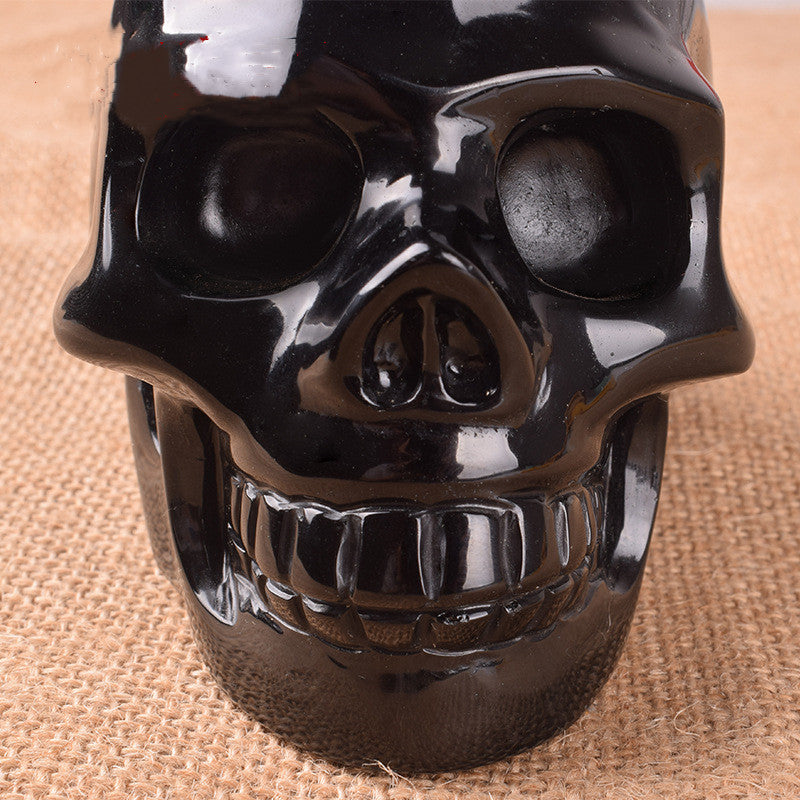 Natural Obsidian Precision Carved Skull