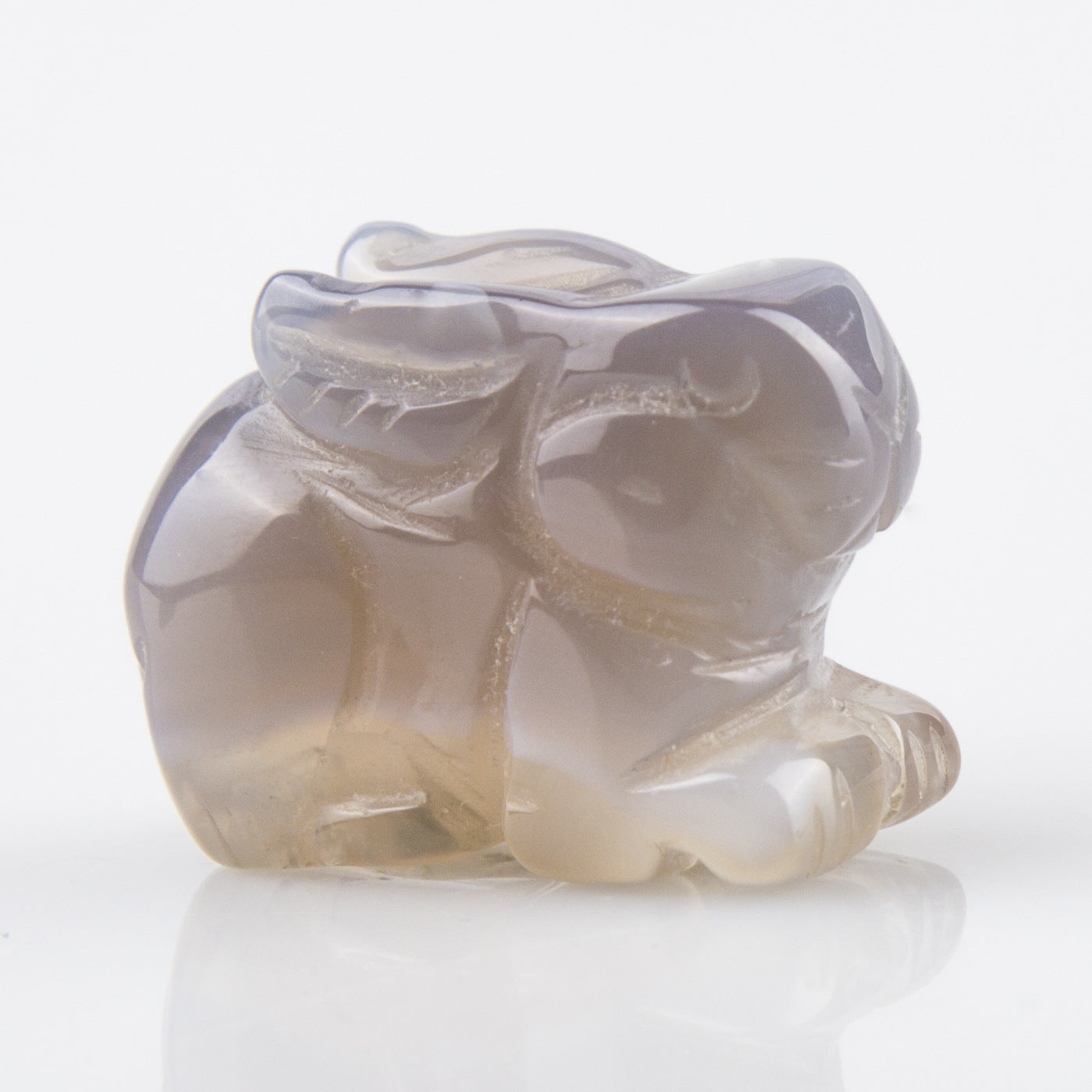 Jade Powder Crystal Stone Rabbit Ornament