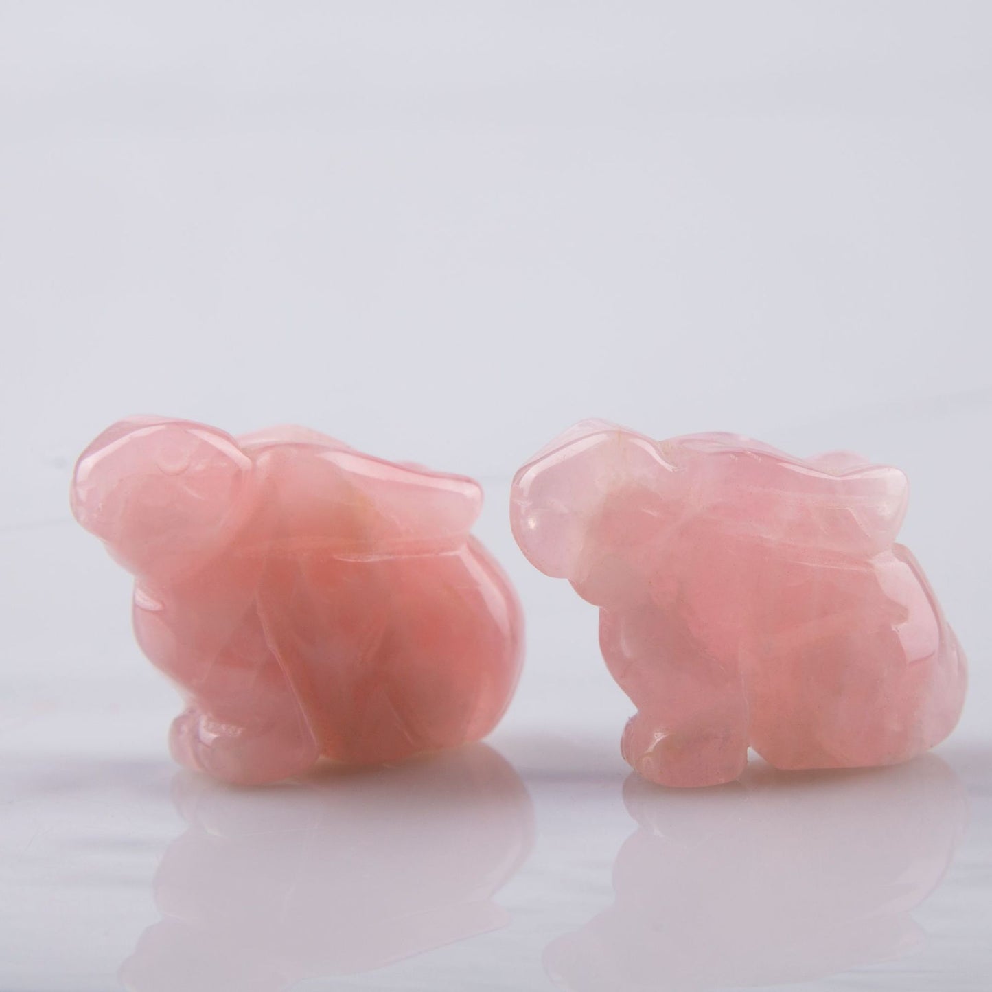 Jade Powder Crystal Stone Rabbit Ornament