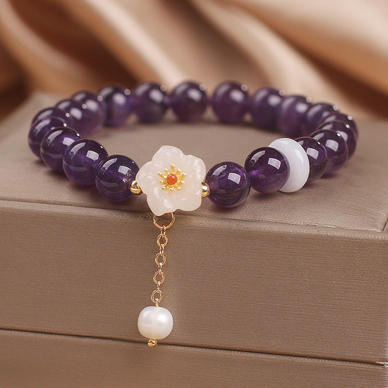 Ethnic Style Natural Garnet Crystal Bracelet