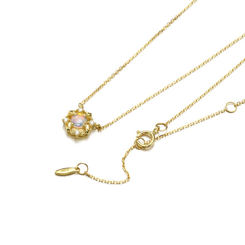 Natural Opal Sterling Silver Chain