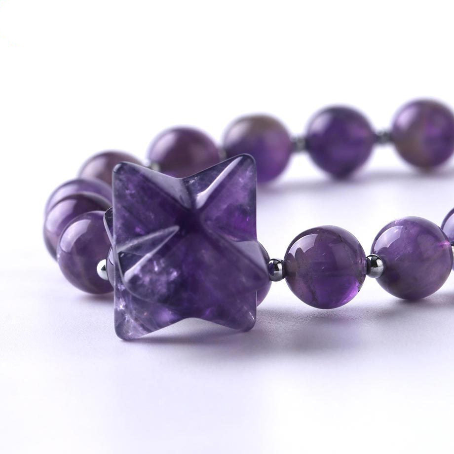 Stone Merkaba Round Bead Bracelet