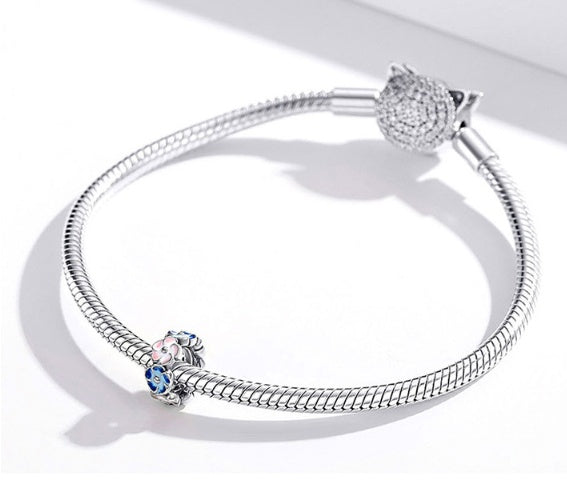 s925 sterling silver hydrangea beaded