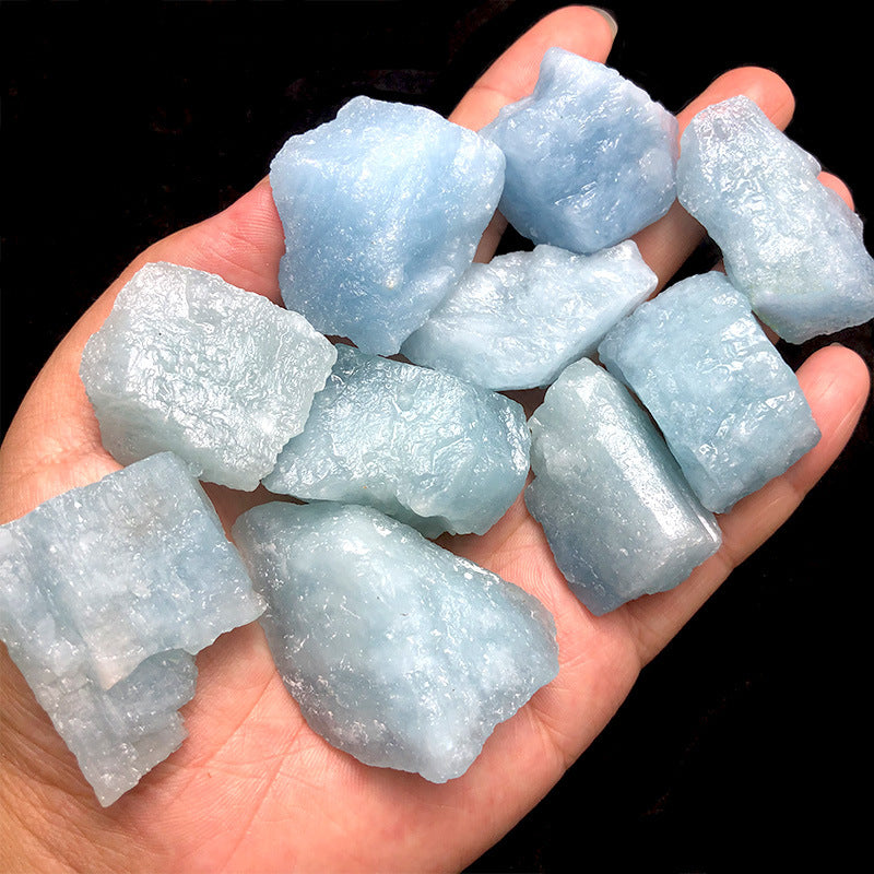Natural Aquamarine Raw Stone Large Particles Pendulum Diy Pendant