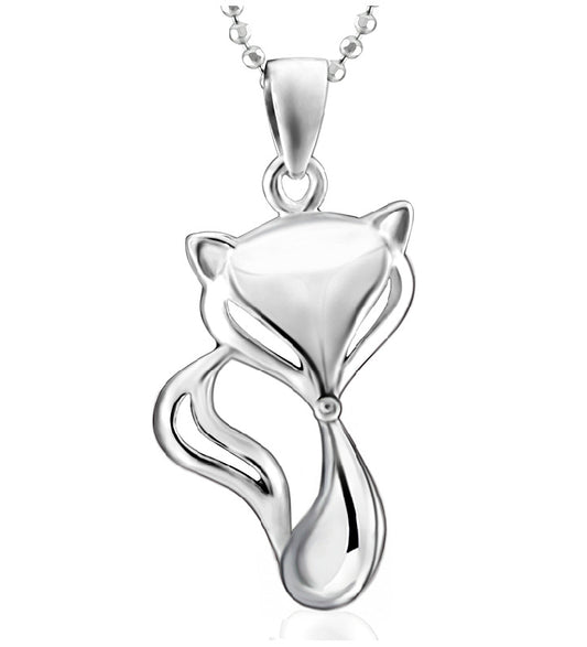 Sterling silver fox pendant