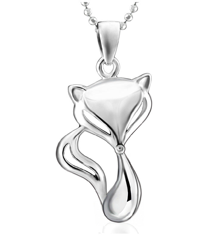Sterling silver fox pendant
