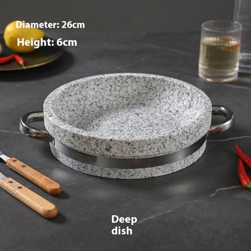 Natural Noodle Stone Pot Stone Bowl Tray