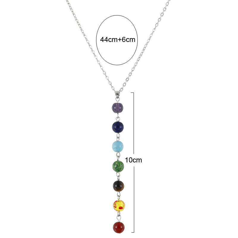 Natural stone colorful beads pendant