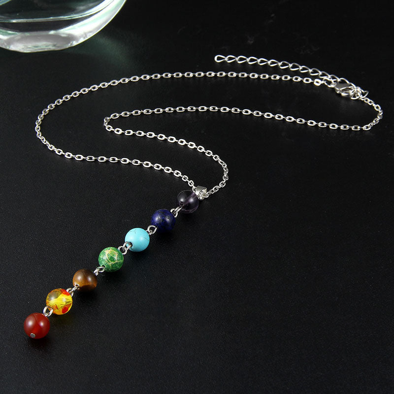 Natural stone colorful beads pendant