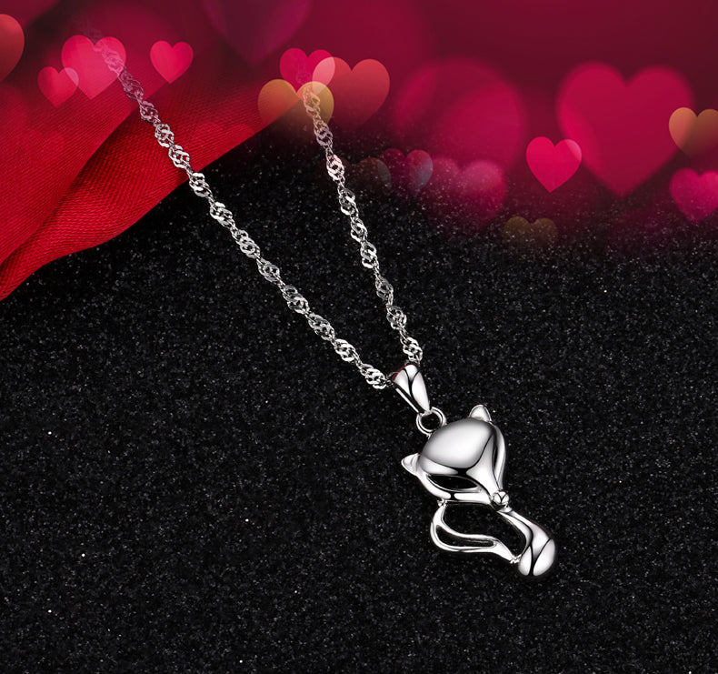 Sterling silver fox pendant
