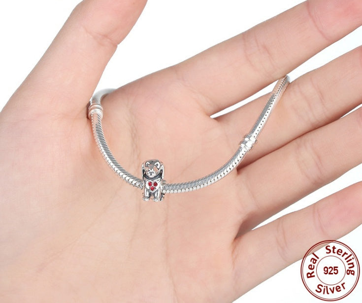 Puppy sterling silver bracelet beads