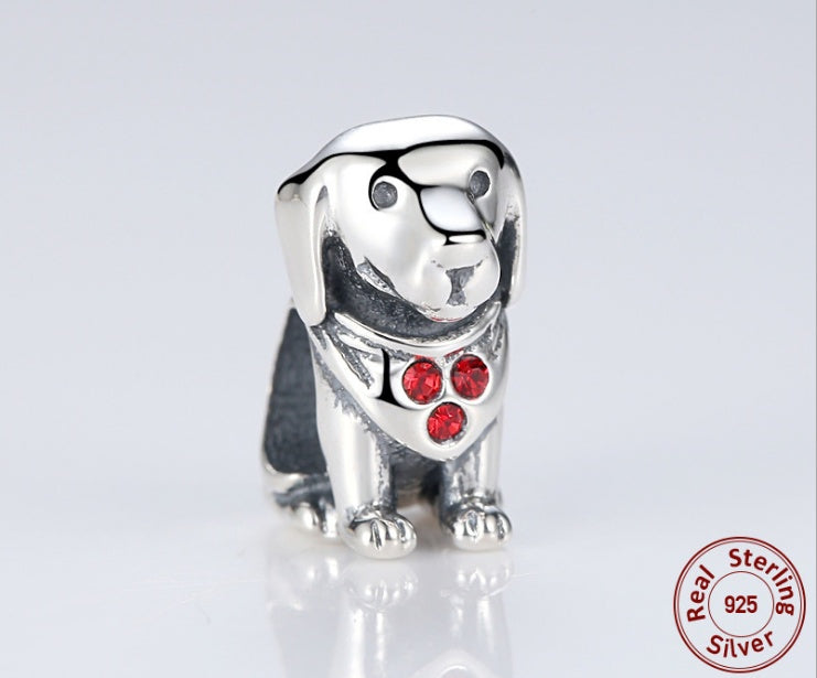 Puppy sterling silver bracelet beads