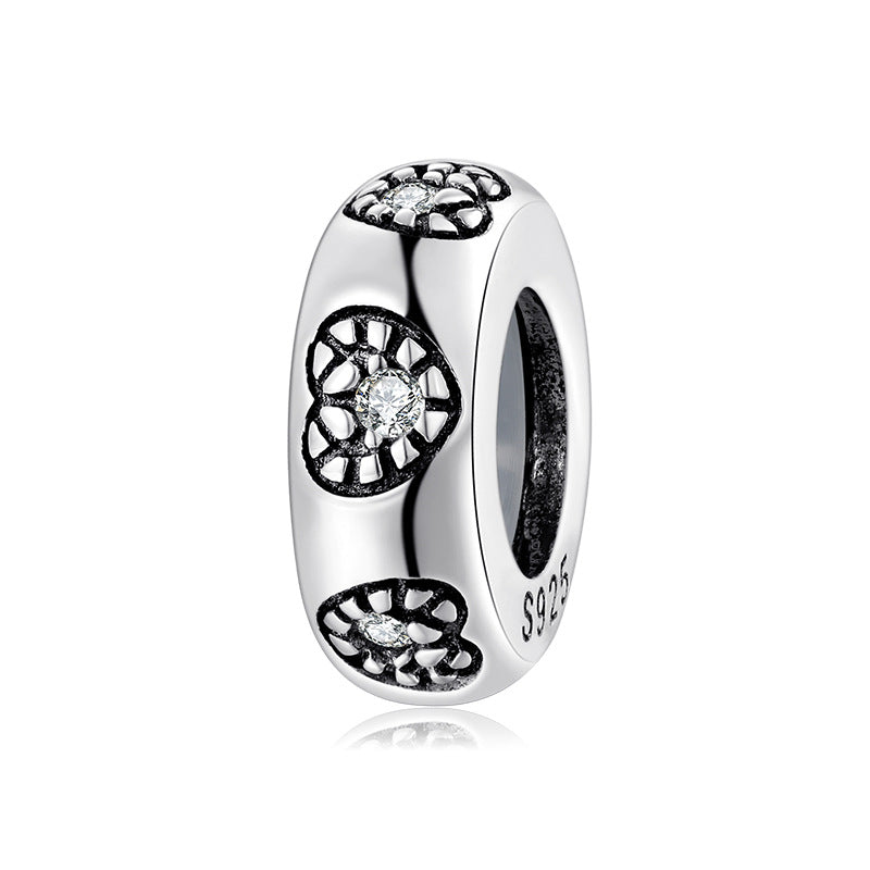 Sterling Silver Spacer S925 Sterling Silver Beads Women's Bracelet Positioning Diy Accessories