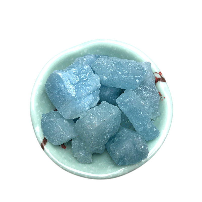 Natural Aquamarine Raw Stone Large Particles Pendulum Diy Pendant