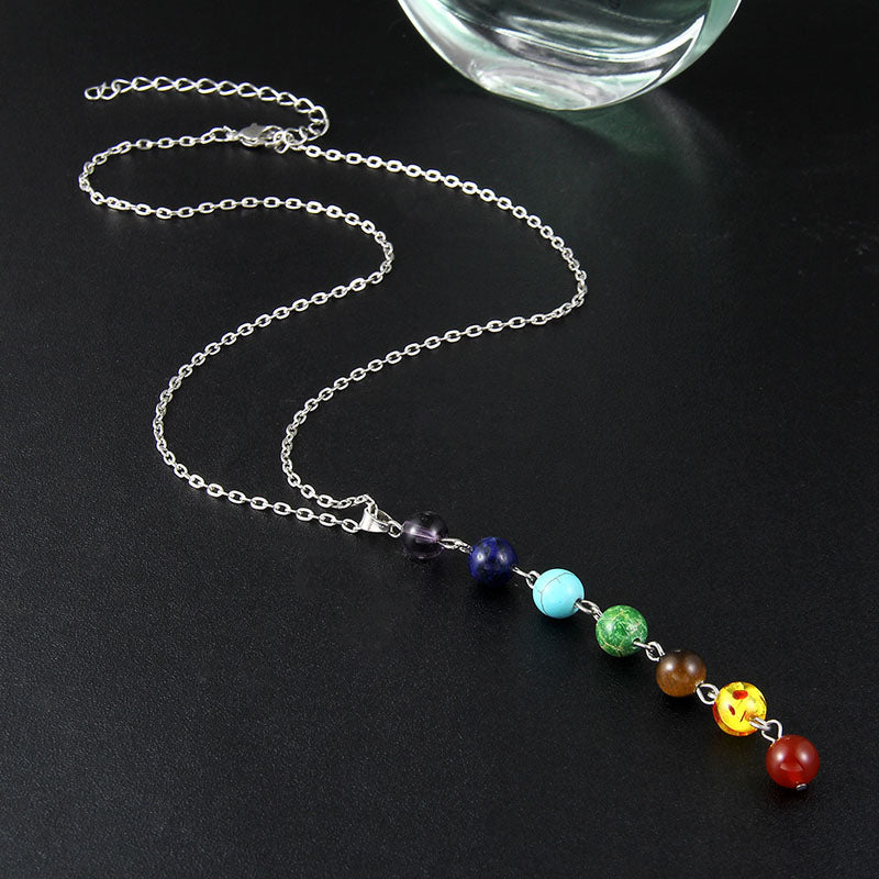 Natural stone colorful beads pendant