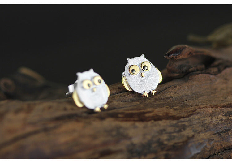 Owl Sterling Silver Earrings