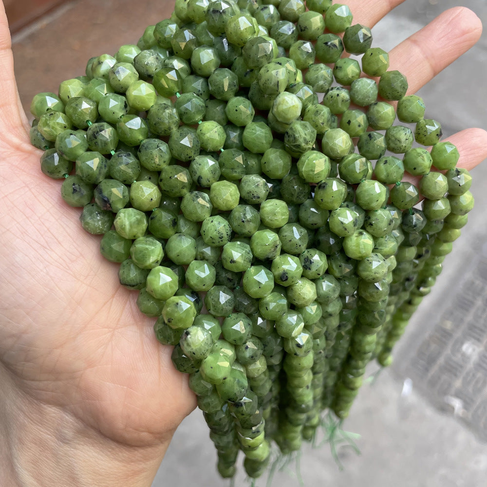 Natural Stone Canadian Jade Faceted Beads