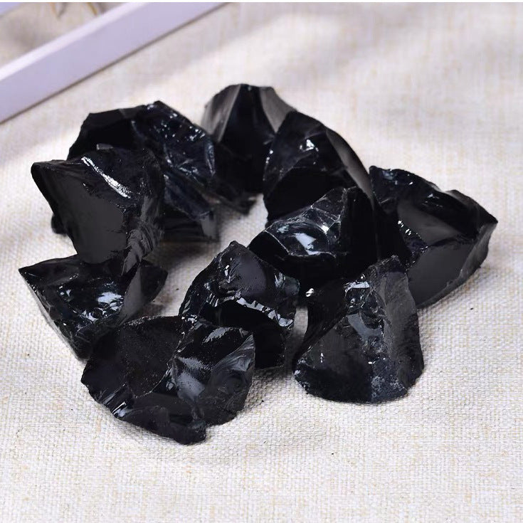 Natural Obsidian Rough Stone Large Gravel Rolling Stone Fragrant Stone Aromatherapy Stone Large Particles