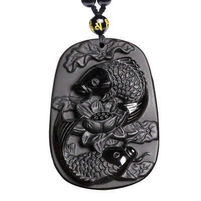 Obsidian Pisces Lotus Sweater Chain