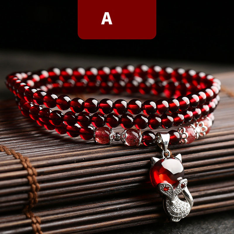 Wine red women's Garnet Bracelet