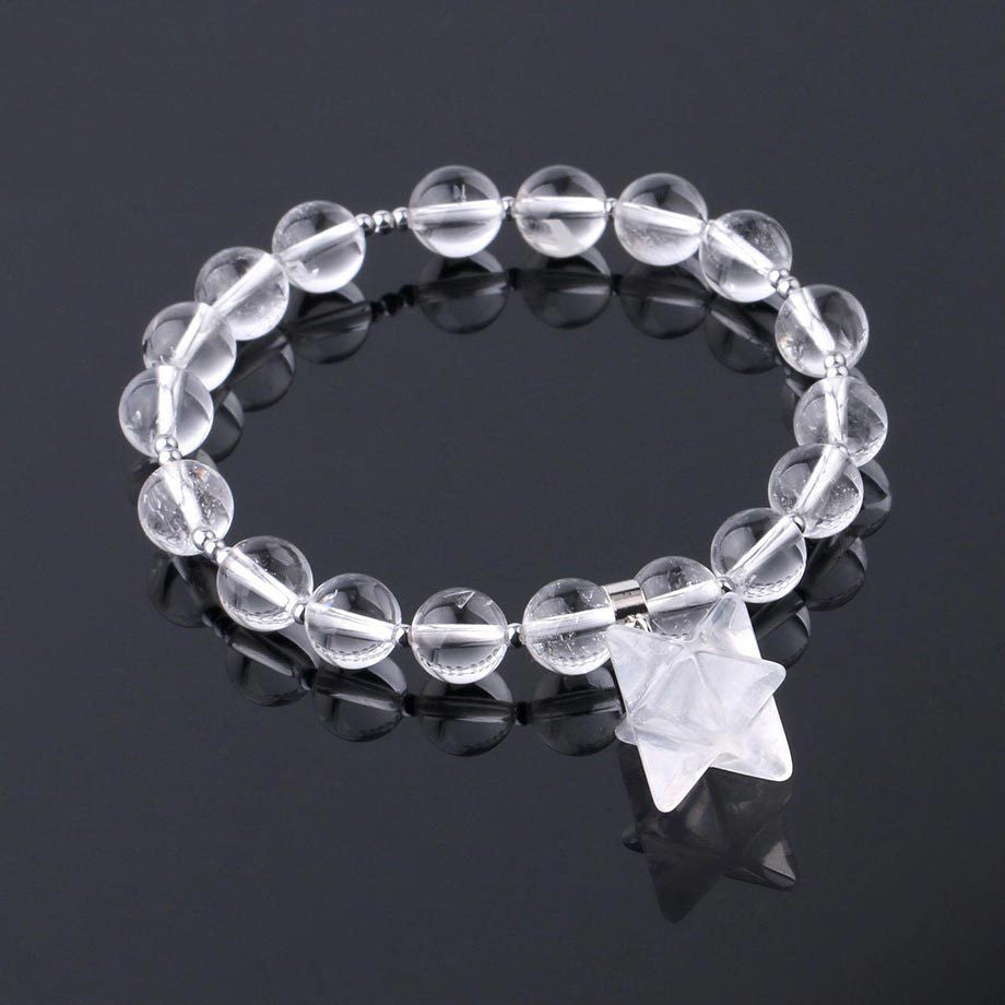 Stone Merkaba Round Bead Bracelet