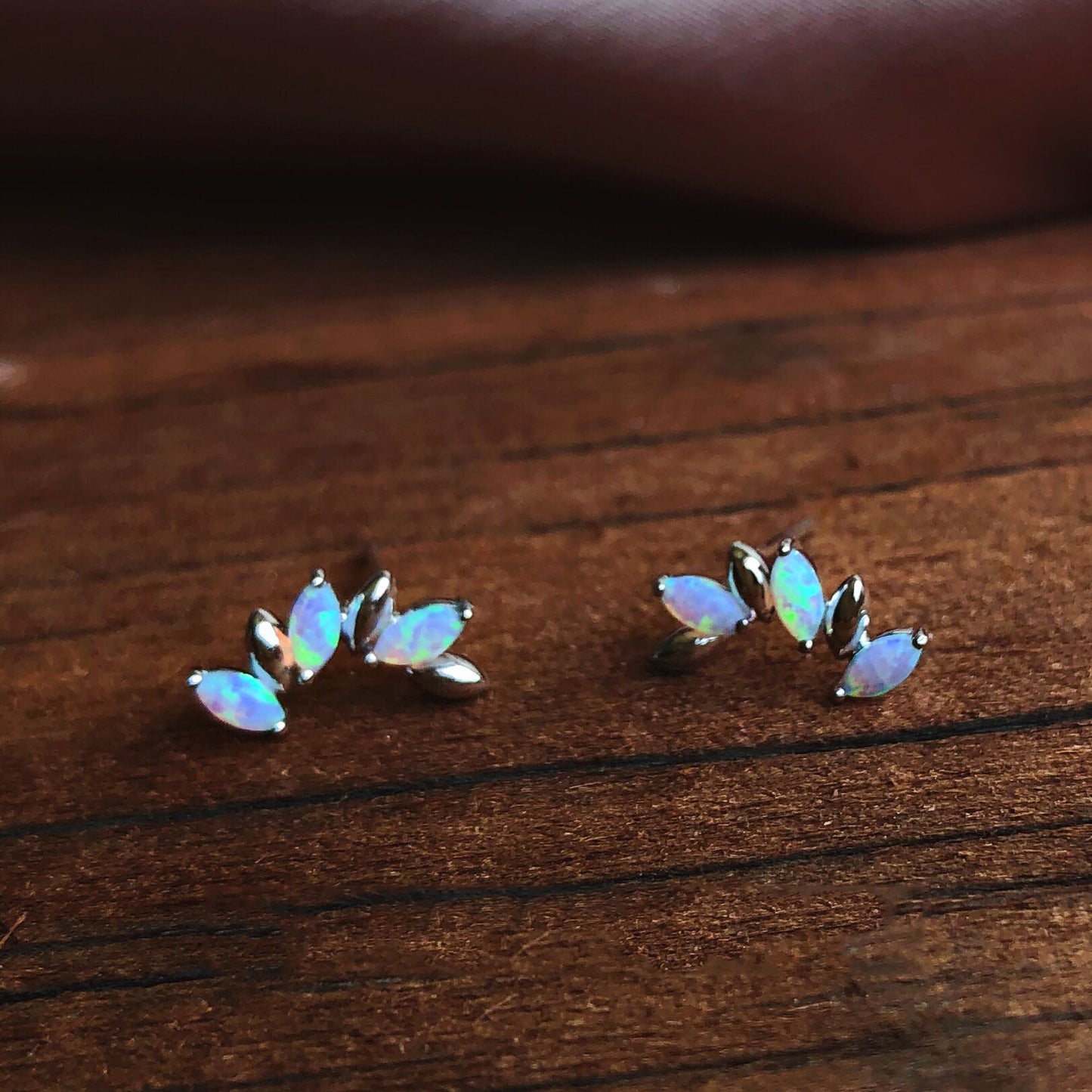 Opal Stone Temperament Entire Sterling Silver Earrings