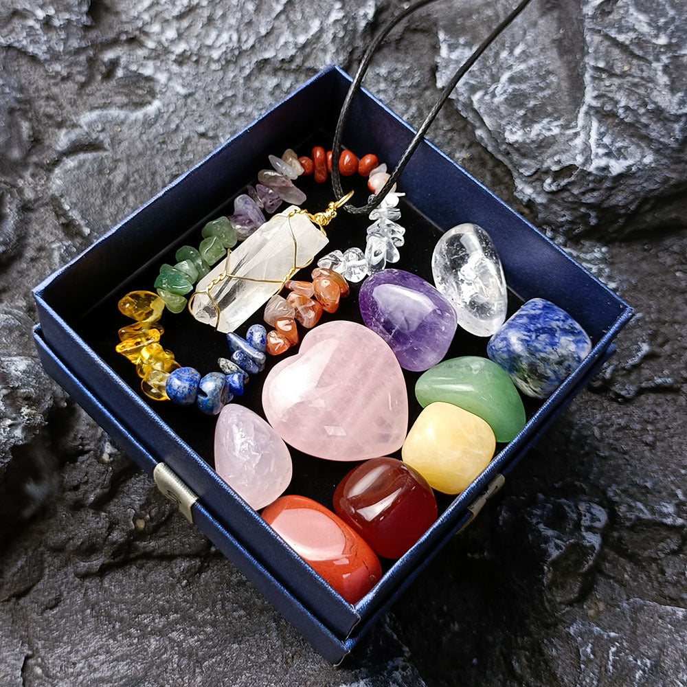 Natural Crystal Jade Colorful Combination Set