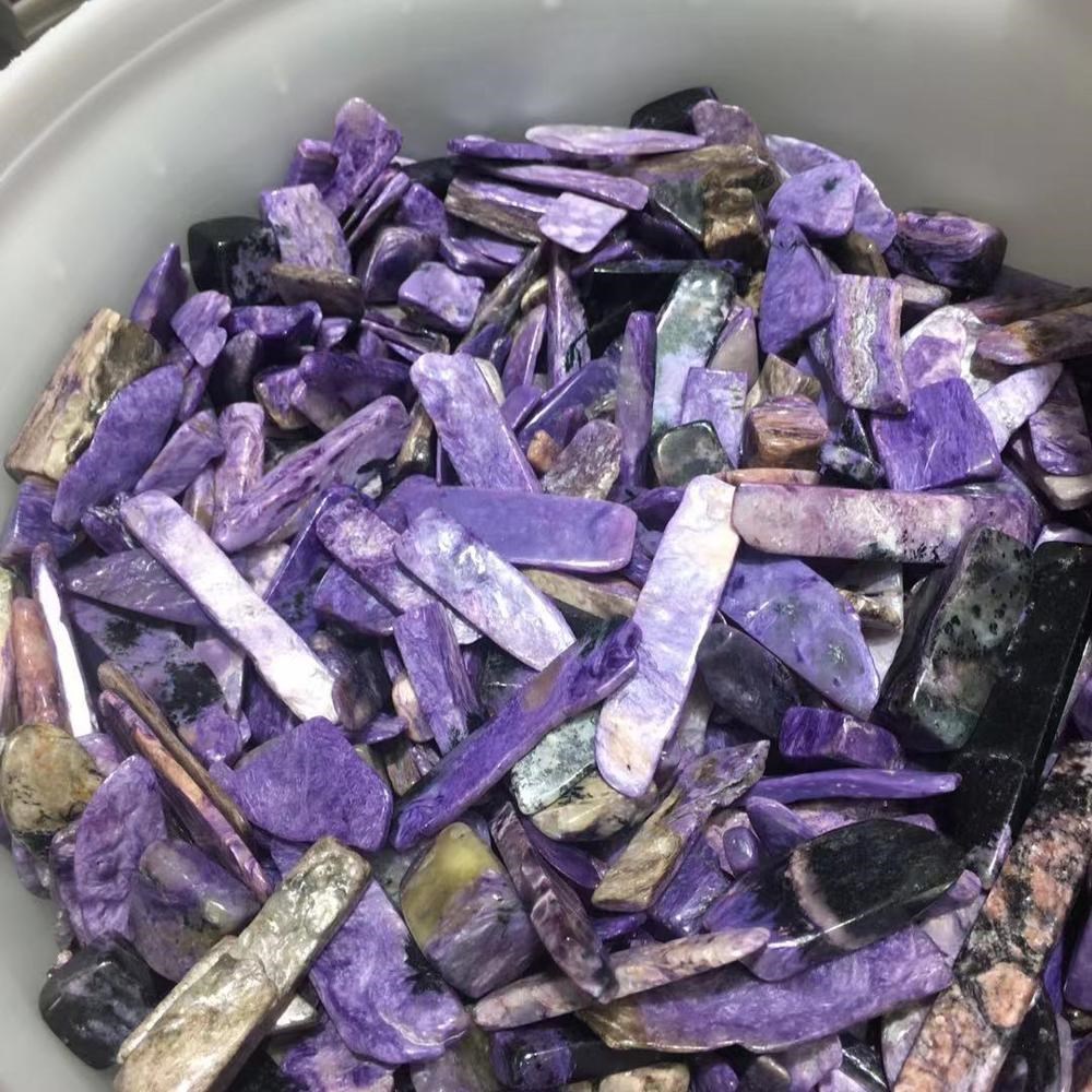 5pcs Natural Charoite Stone Point Plate Chips Quartz Crystal