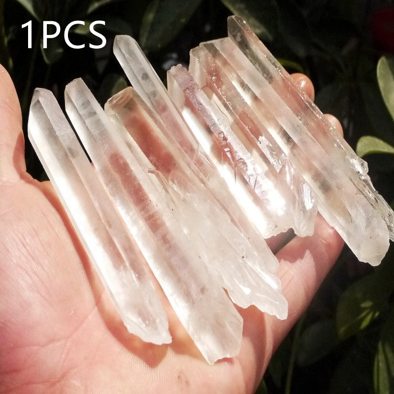 Madagascar Natural White Crystal Hexagonal Prism Rough Stone Specimen Small Crystal Column Rough Stone